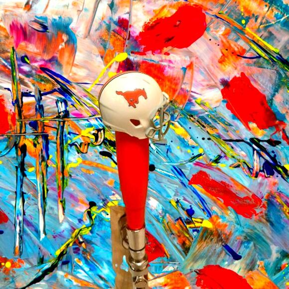 NCAA SMU Tap Handle Kegerator Mustangs Football Wood ACC Keg - Picture 2 of 4